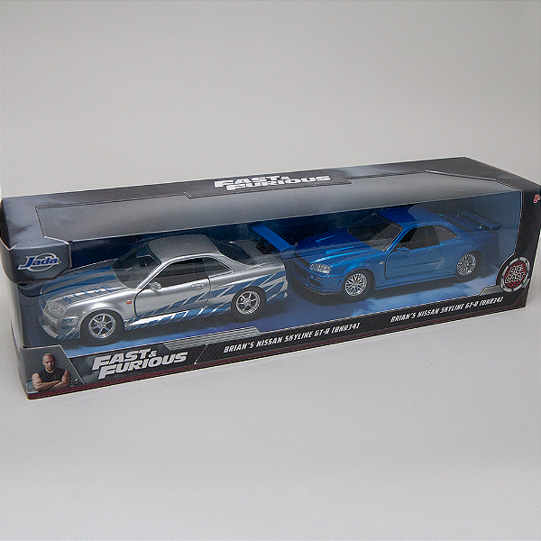 Kit com dois Nissan Skyline do Velozes e Furiosos - Escala 1:32 - Jada Toys