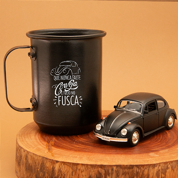 Kit Caneca de Alumínio e Fusca preto