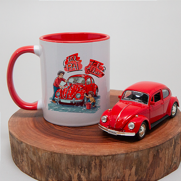 Kit Caneca e Miniatura de Fusca Tal pai Tal Filho