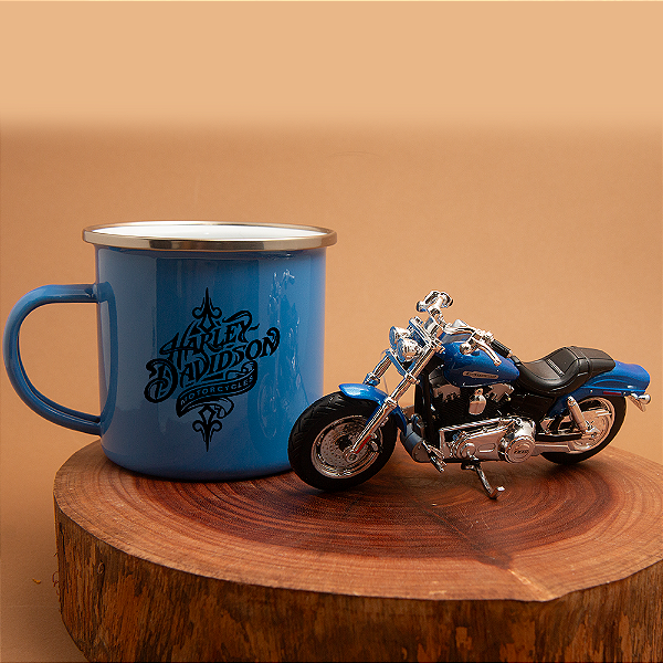 Kit Harley Davidson caneca e miniatura Fat Bob FXDFSE CVO 2002
