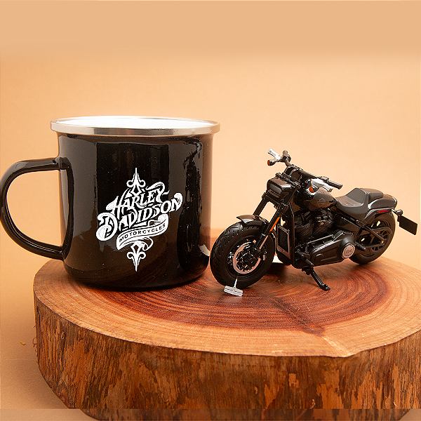 Kit Harley Davidson caneca e miniatura Fat Bob 114