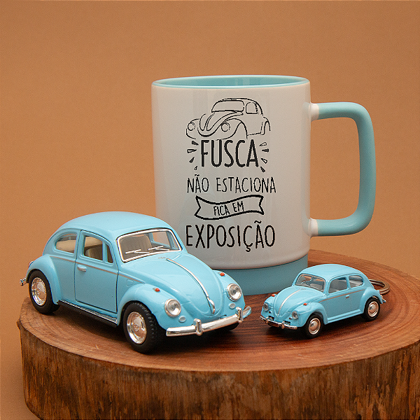 Kit Fusca azul - Fusca não estaciona, fica em exposição