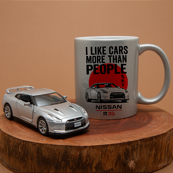 Kit Miniatura e Caneca Nissan Skyline R35 – Escala 1/36