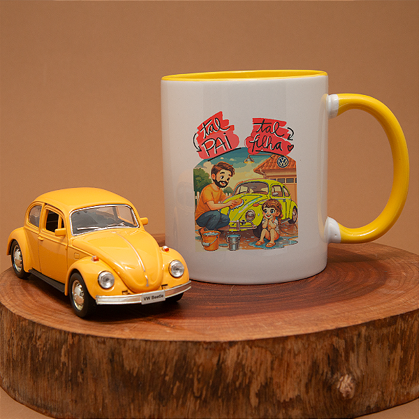 Kit Caneca e Miniatura de Fusca Tal pai Tal Filha