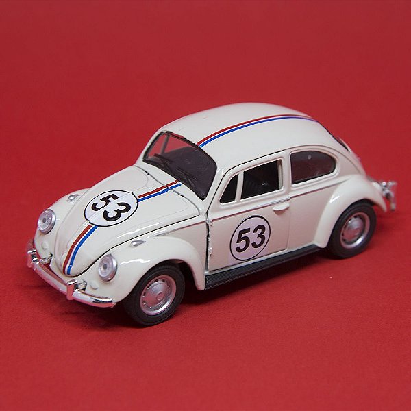 Miniatura Fusca Herbie - escala1:32 - Com abertura de portas e Capô