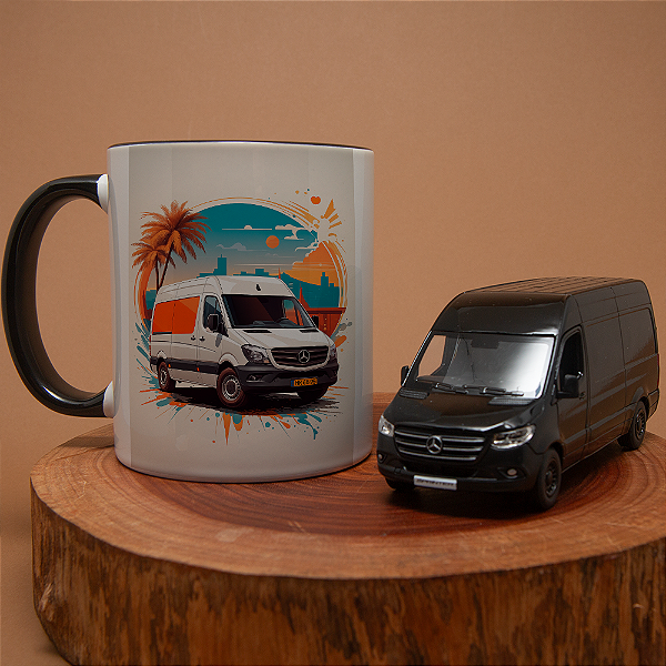 Kit Mercedes-Benz Sprinter Furgão – Miniatura + Caneca