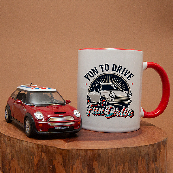 Kit Mini Cooper – Miniatura Colecionável + Caneca Cerâmica 325ml