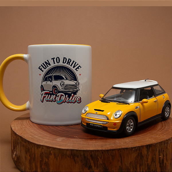 Kit Mini Cooper – Miniatura Colecionável + Caneca Cerâmica 325ml