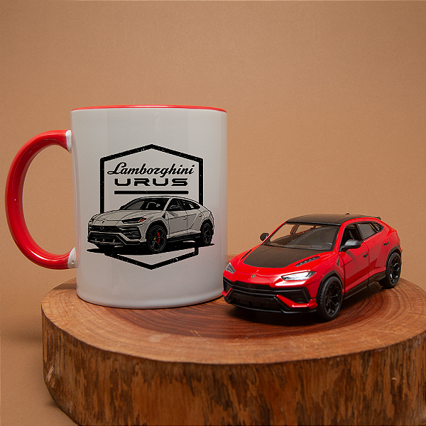 Kit Lamborghini Urus – Miniatura 1:32 + Caneca Exclusiva