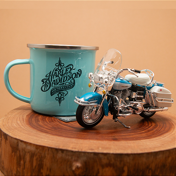 Kit Harley Davidson caneca e miniatura Electra Glide 1955