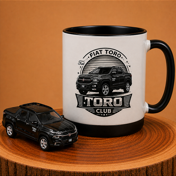 Kit Fiat Toro 2024 1:64 + Caneca Personalizada Exclusiva | Miniatura Colecionável