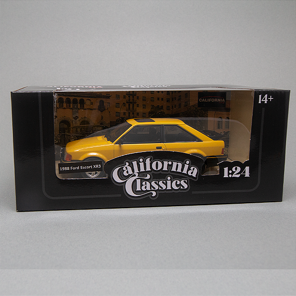 Miniatura Ford Escort XR3 1988 Amarelo 1/24