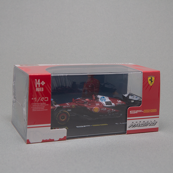 Miniatura F1 2025 Ferrari SF-25 Leclerc 1/43 com Piloto