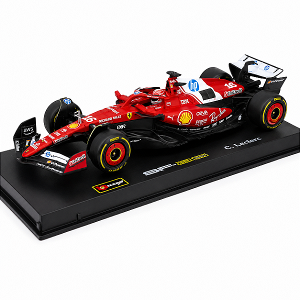 Miniatura F1 2025 Ferrari SF-25 Leclerc 1/43 com Piloto