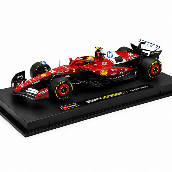 Miniatura F1 2025 Ferrari SF-25 Hamilton 1/43 com Piloto