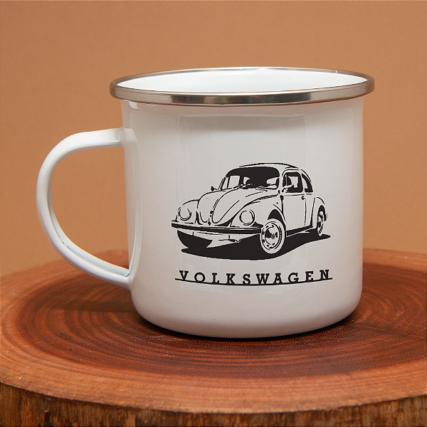 Caneca Esmaltada Ágata com Resina Volkswagen Fusca