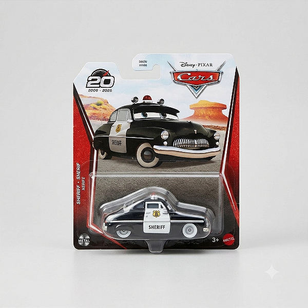 Miniatura Sheriff Cars 20 Anos Disney Pixar Mattel 1:55