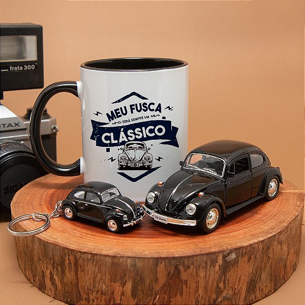 Kit Caneca Chaveiro e Miniatura de Fusca