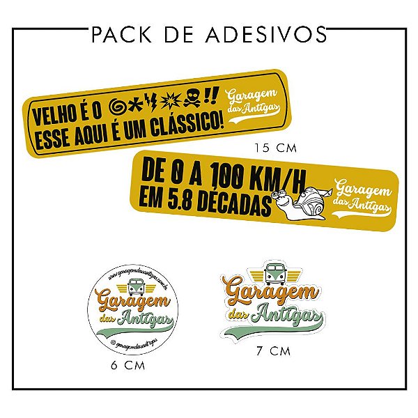 Pack de Adesivo 6cm - Garagem das Antigas