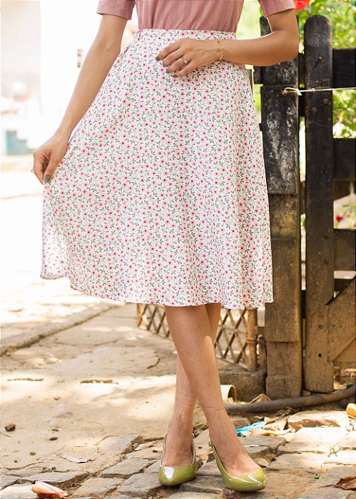 Saia Floral de Elástico