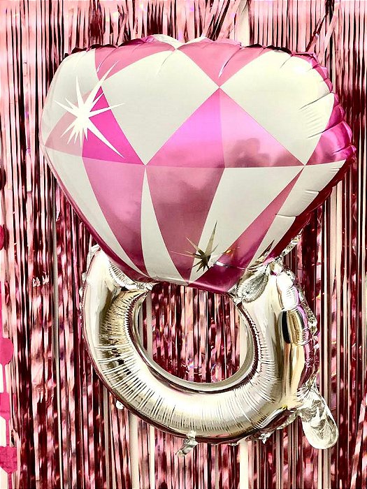 Balão Metalizado - Anel Noivinha - Rosa