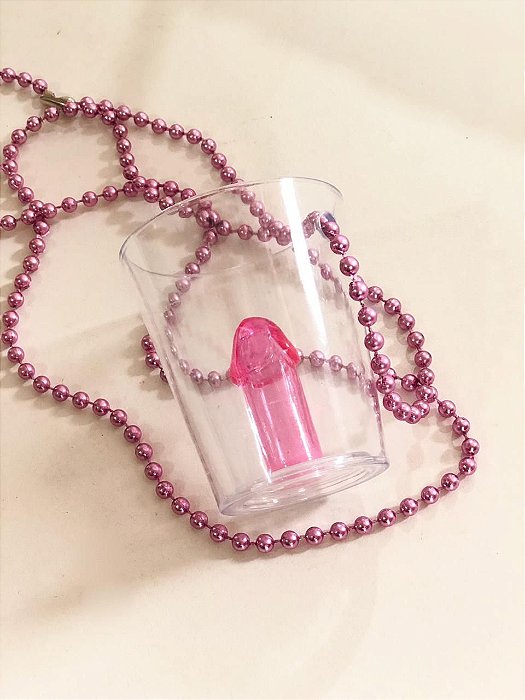 Copo shot divertido - com colar