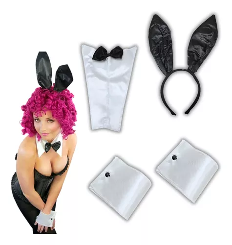 Fantasia Coelhinha Coelha Playboy Carnaval Festa Orelha Sexy