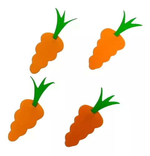 Kit 4 Mini Cenouras Páscoa Decorativo Eva