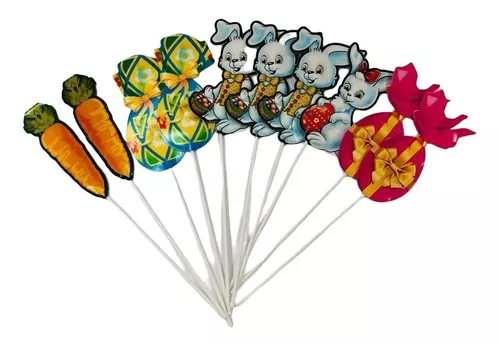 Kit 10 Palitos Decorativo Pascoa Sortido Papel