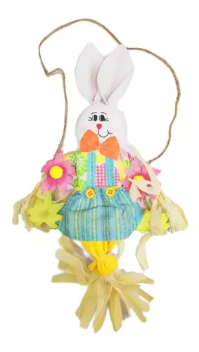 Coelha Balanço Espantalho Pendurar Enfeite Decoração Páscoa