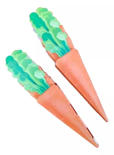 Kit 8 Cenouras Páscoa Decorativo Papel