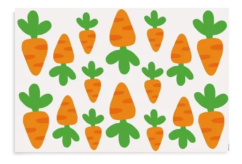 Adesivo 32 Cenouras Coelho Decorativo