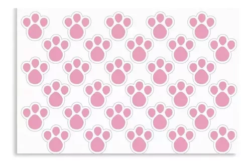 Adesivo 60 Pegadas Rosa Coelho Decorativo