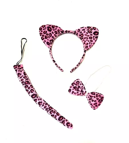 Kit Gatinho Oncinha Rosa Fantasia