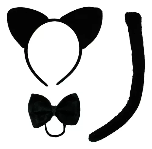 Kit Gatinho Preto Festa Fantasia Halloween