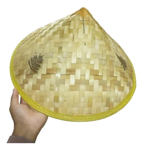 Chapéu Trançado De Bambu Fazendeiro Chinês