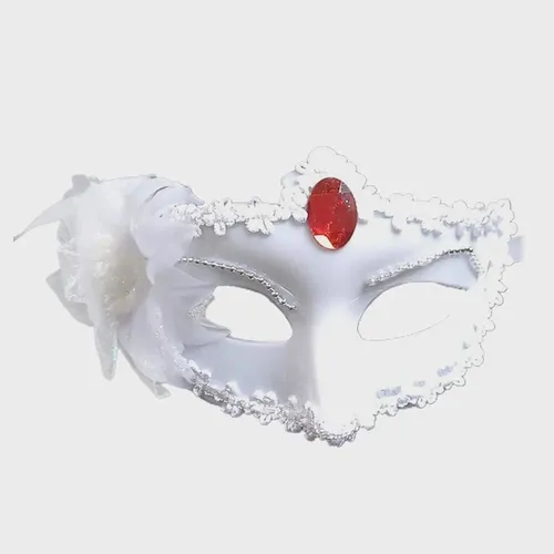 Máscara Veneziana Branca Noiva Festa Fantasia Carnaval