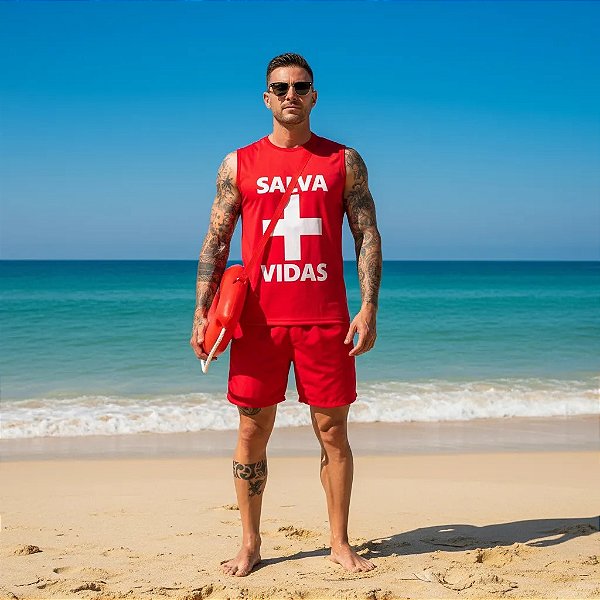 Fantasia Salva Vidas Masculino Adulto Festas