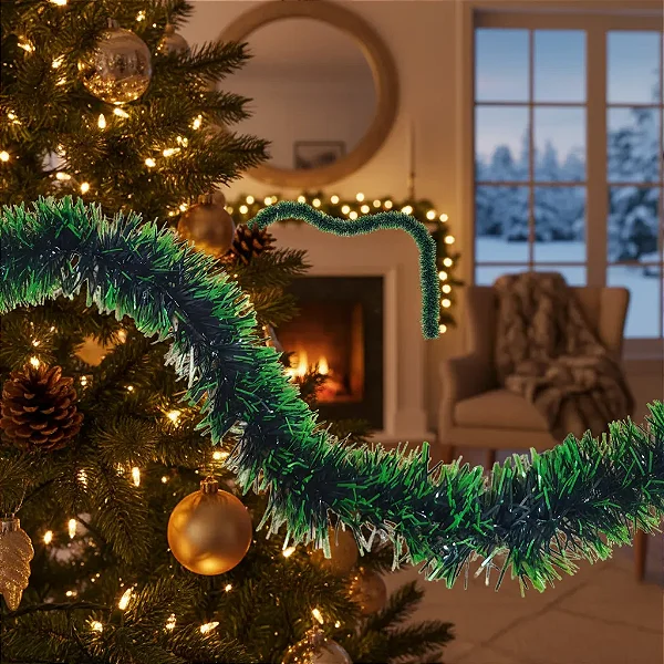 Festão Verde Mesclado Natal Luxo Enfeite Decoração