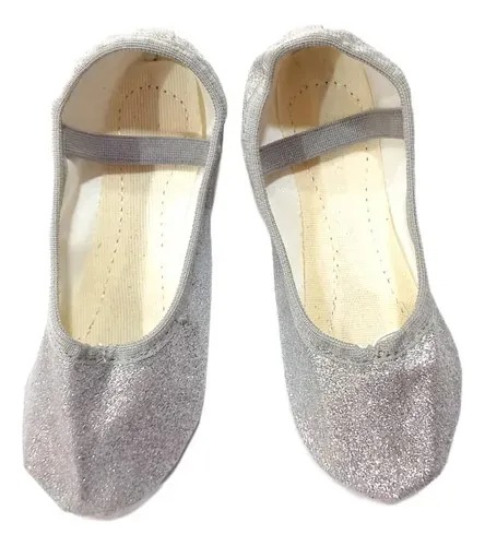 Acessório Ballet Sapatilha Infantil Adulto 20 A 46 Prateada Glitter