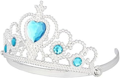 Tiara Coroa Princesa Prateada Strass Azul Festa Fantasia