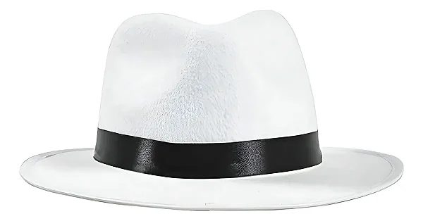 Chapéu Malandro Branco Festa Gangster Carnaval Halloween