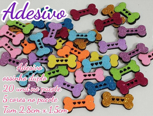 Adesivo ossinho duplo - 20 Unidades