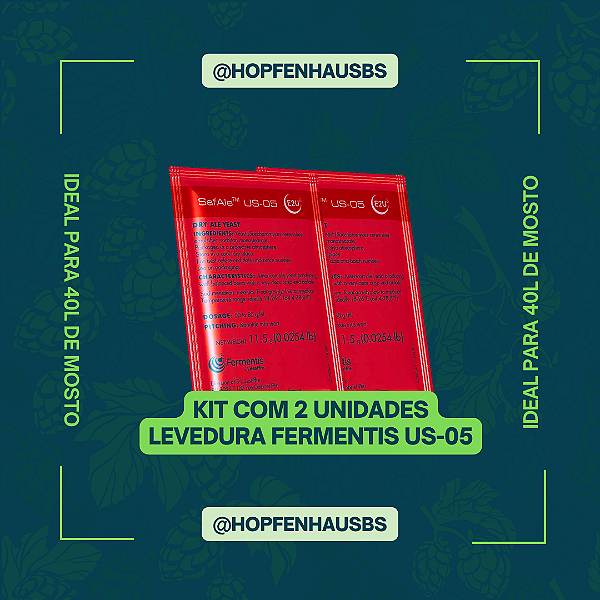 Levedura Fermentis US-05 - Kit com 2 unidades