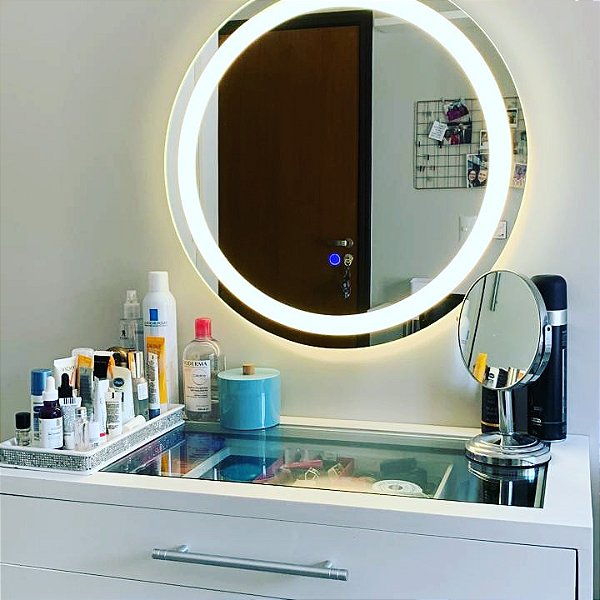 - Espelho  redondo com touch led 4000k  0,90x0,90