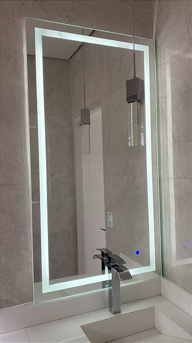 Espelho com touch dimmer  led 6500k embutido 0,70x1,00