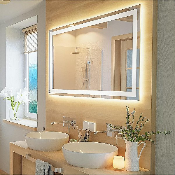( PROMOÇÃO) Espelho com led embutido 6500k botão  touch dimmer  1,00 x 0,70