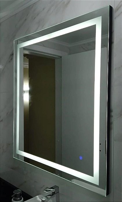 ESPELHO COM LED EMBUTIDO TOUCH CAMARIM  4000K BRANCO NEUTRO 0,90 X 0,80