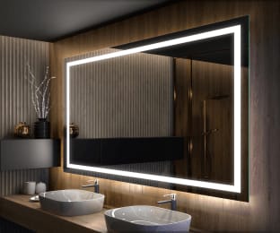 ESPELHO RETANGULAR ILUMINAÇÃO LED 4000K  LUZ NEUTRA BOTÃO TOUCH 2,00 X 1,00