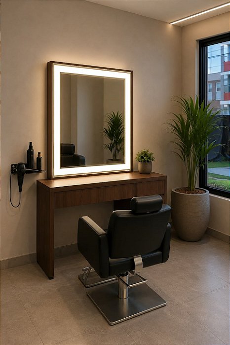 ESPELHO PARA SALÕES DE BELEZA PROFISSIONAL LED FRONTAL 1,00 X 1.20